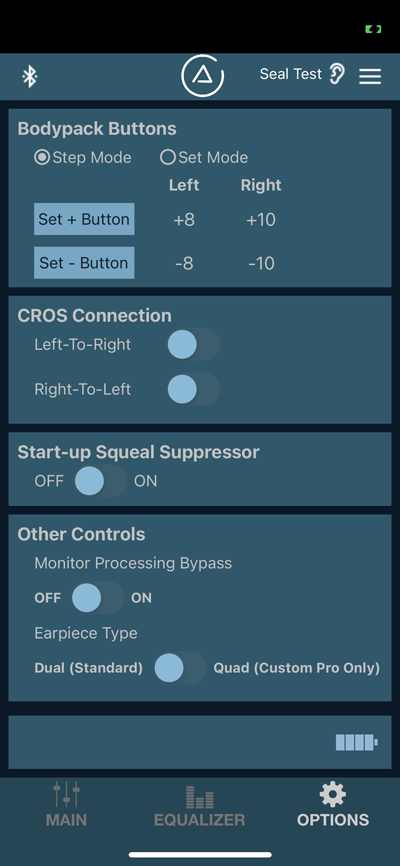 App Options Screen