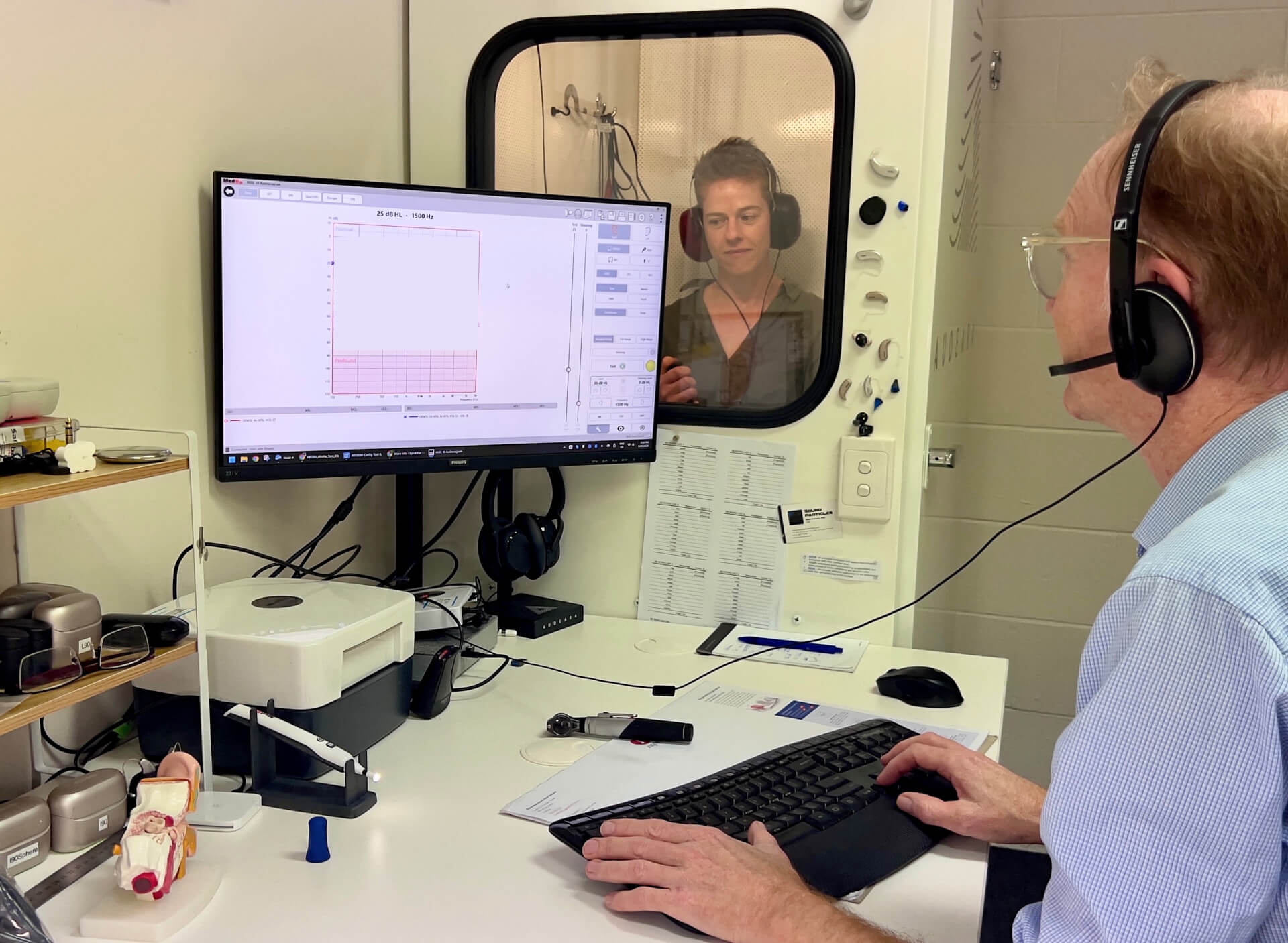 Care can include diagnostic testing, hearing aid trials, tinnitus support, personalised listening devices and ongoing monitoring.